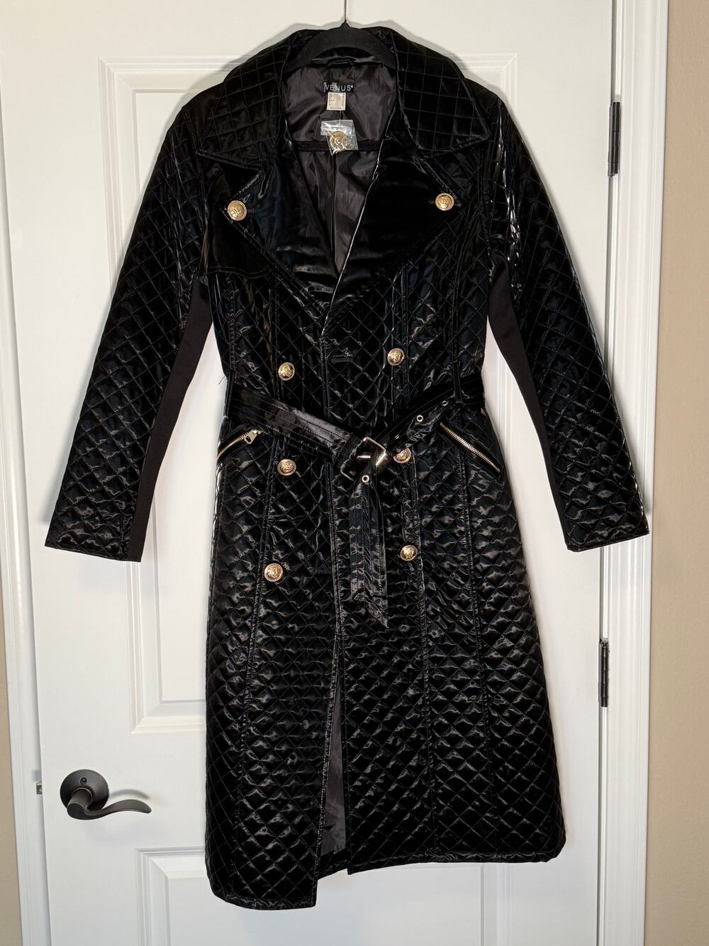 Quilted Buckle Detail Coat NWOT